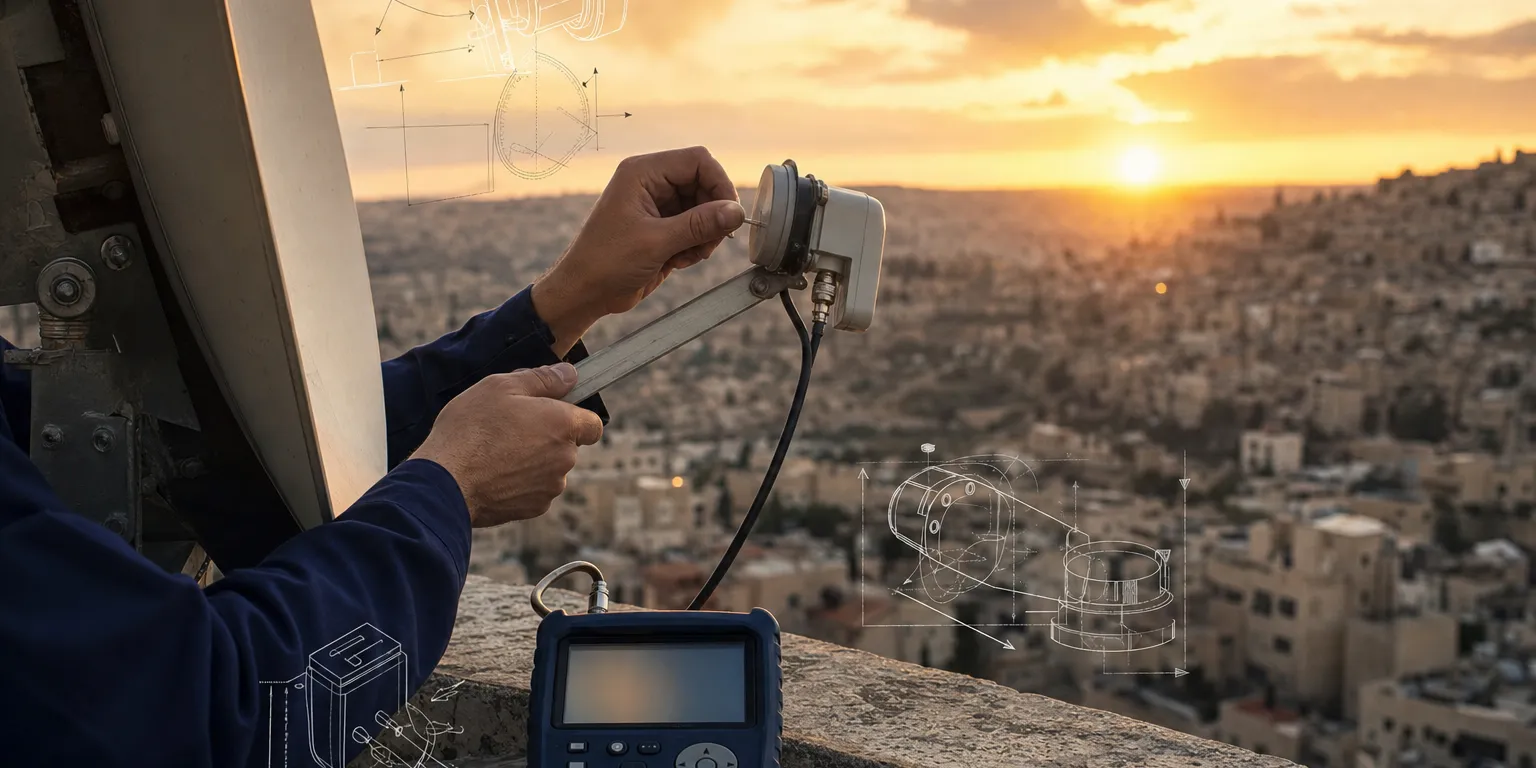 ضبط صحن ستلايت على سطح بيت في عمان